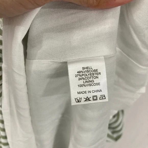 New Ivy City Kensie Dress XL Green Striped Peter Pan Collar Cottagecore Maxi - Picture 10 of 12